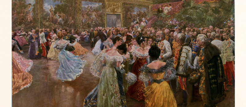 The emperor Franz Josef at the ball in the Redoutensaale of the Hofburg in Vienna  by Wilhelm Gause, 1853-1916